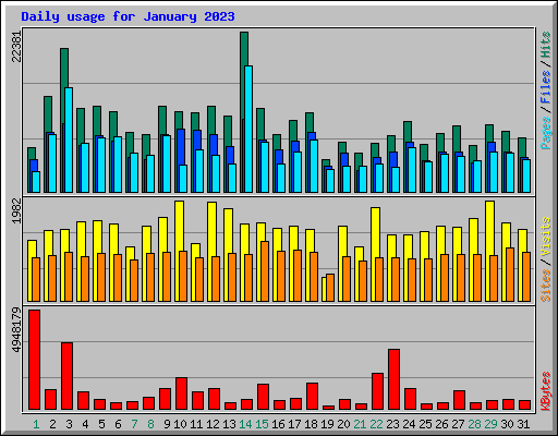 Daily usage for January 2023