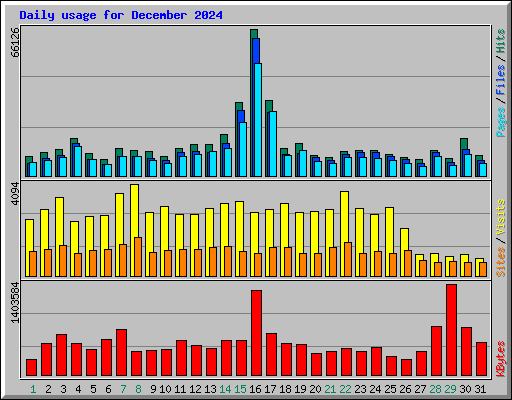 Daily usage for December 2024