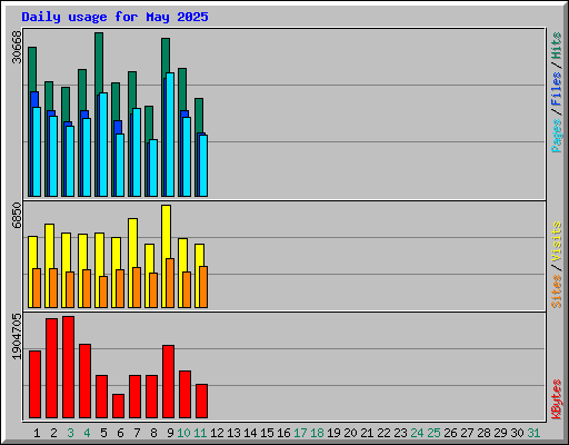 Daily usage for May 2025