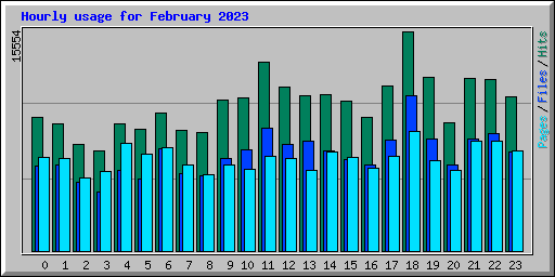 Hourly usage for February 2023